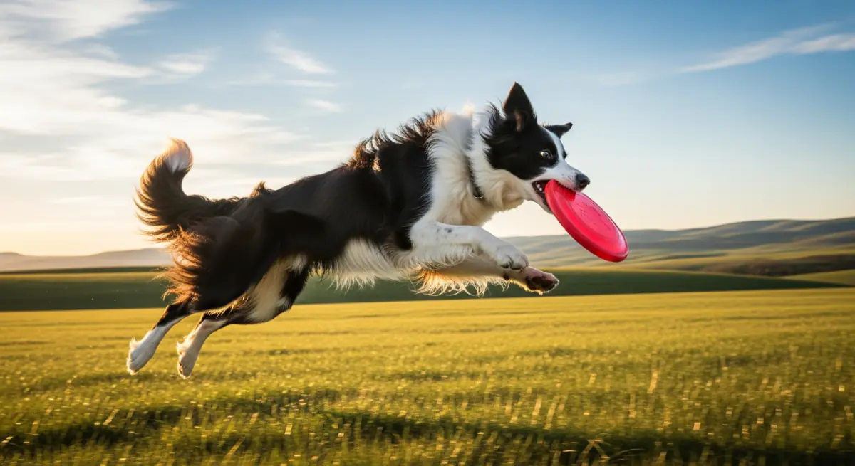 Well-trained dog enjoying off-leash freedom outdoors